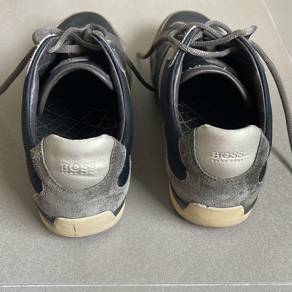 Hugo BOSS Gray Leather Spacit Lace up Sneaker - Picture 3 of 6